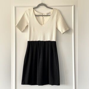 Ganni two-tone fall/winter dress 3/4 sleeve